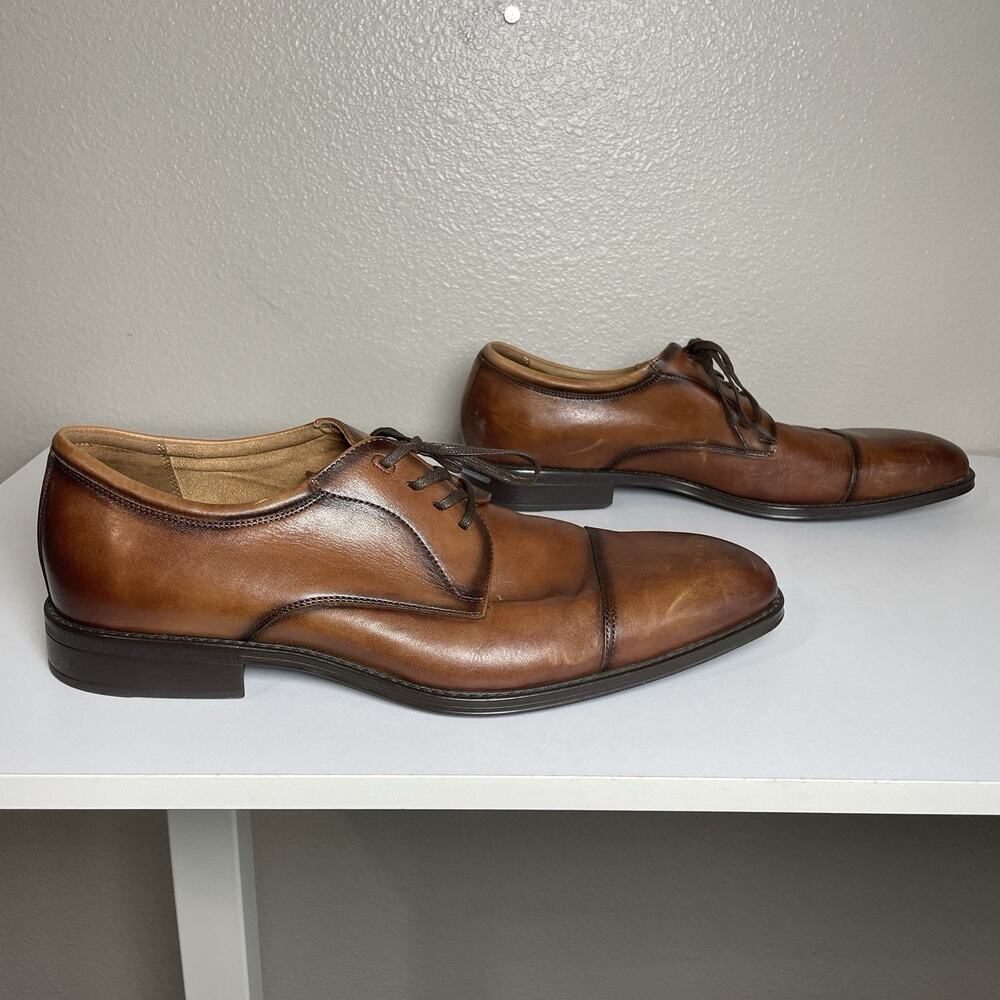Florsheim Cap Toe Oxford Shoes Size 11 M (11949-221) Cognac Brown Preppy Laces